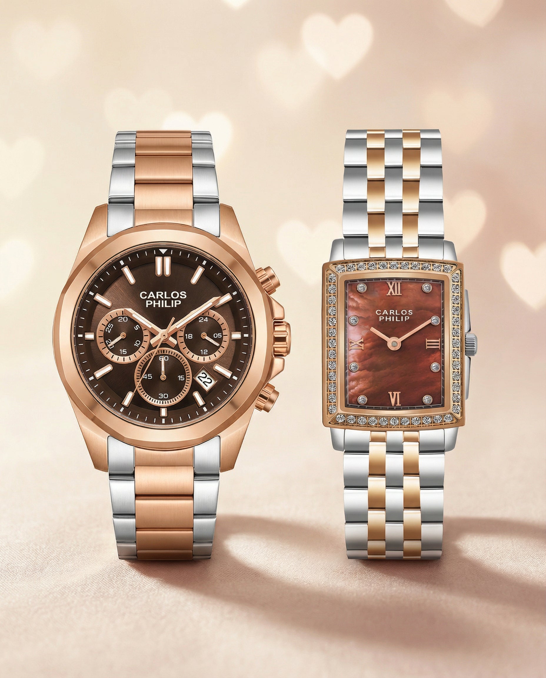 Aura-4061-6 + Dazzle Series S04029-5 Couple Watch