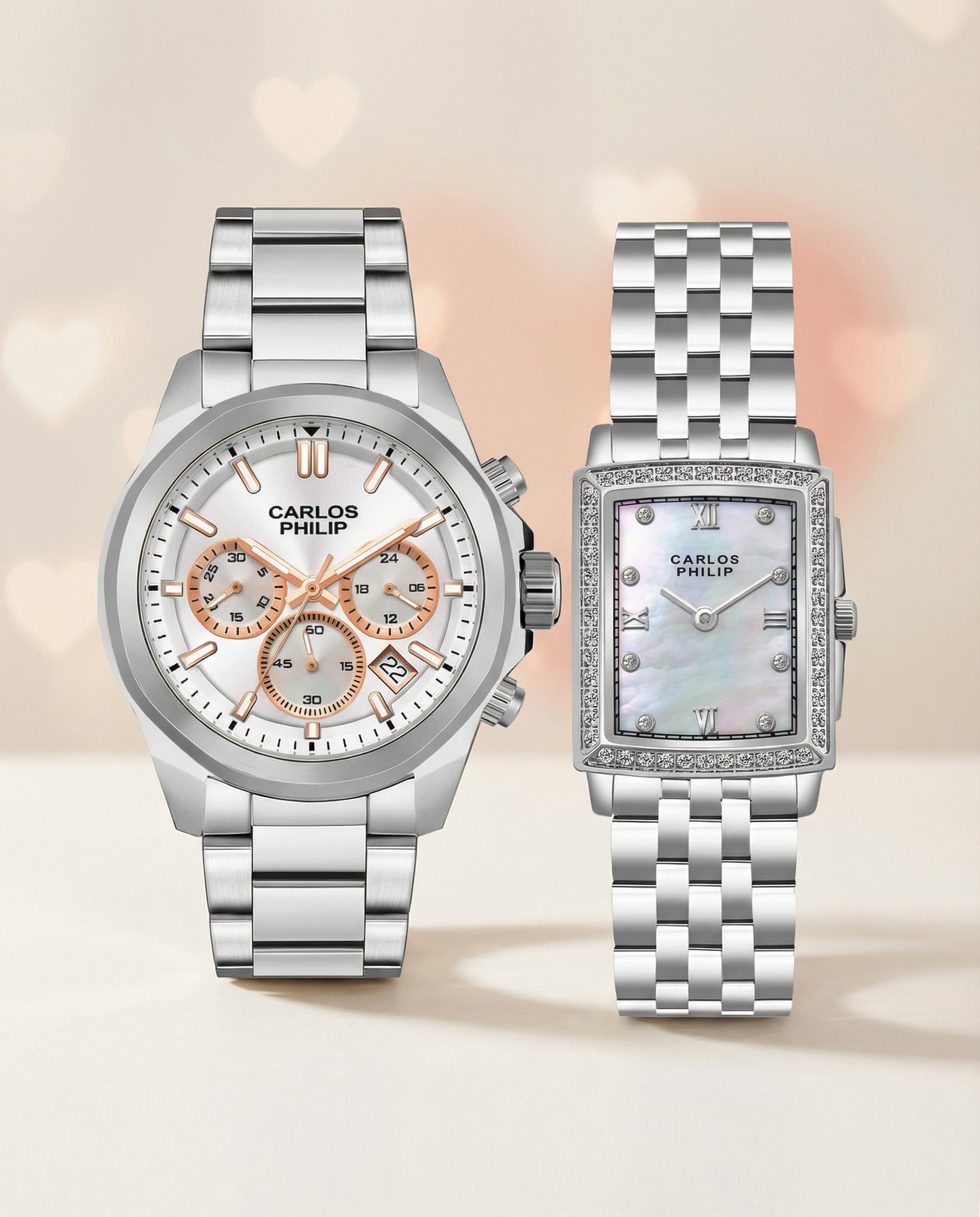 Aura-4061-9 + Dazzle Series S04029-1 Couple Watch